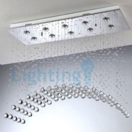 Lampadario moderno contemporaneo a sospensione a filo con luce a goccia di cristallo