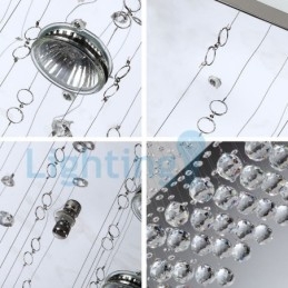 Lampadario moderno contemporaneo a sospensione a filo con luce a goccia di cristallo