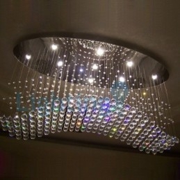 Lampadario moderno contemporaneo a sospensione a filo con luce a goccia di cristallo