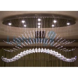 Lampadario moderno contemporaneo a sospensione a filo con luce a goccia di cristallo