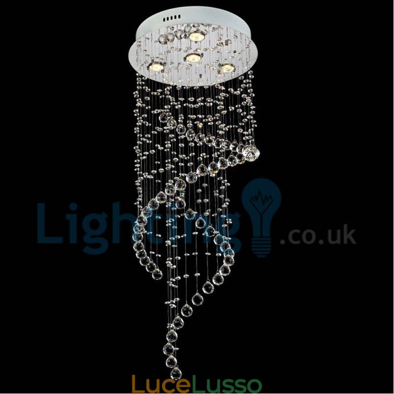 Lampadario moderno contemporaneo a sospensione a filo con luce a goccia di cristallo