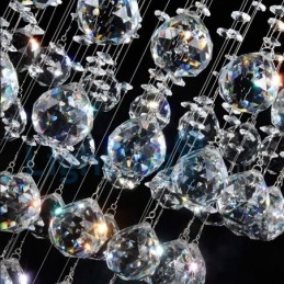 Lampadario moderno contemporaneo a sospensione a filo con luce a goccia di cristallo