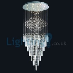 Lampadario moderno contemporaneo a sospensione a filo con luce a goccia di cristallo