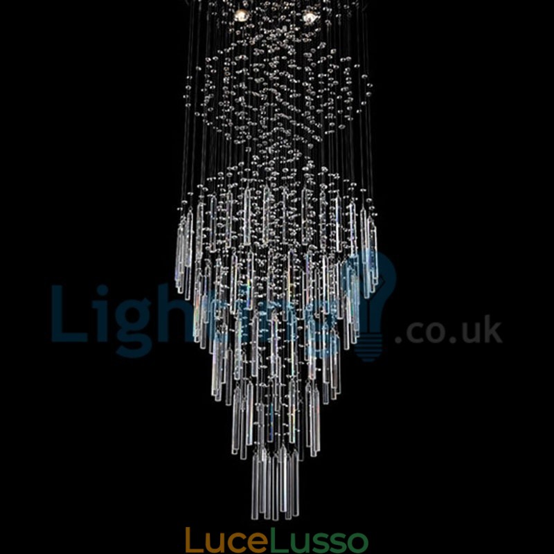 Lampadario moderno contemporaneo a sospensione a filo con luce a goccia di cristallo