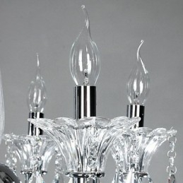 Lampadario stile americano Lodge a 6 luci con paralume in vetro