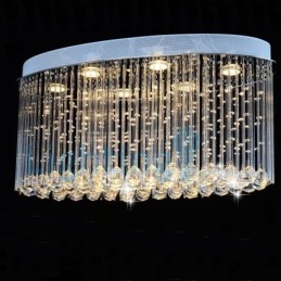 Lampadario moderno contemporaneo a sospensione a filo con luce a goccia di cristallo