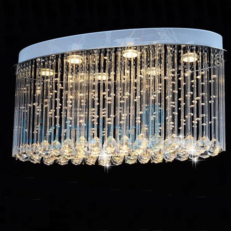 Lampadario moderno contemporaneo a sospensione a filo con luce a goccia di cristallo