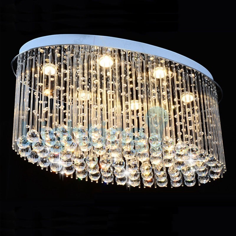 Lampadario moderno contemporaneo a sospensione a filo con luce a goccia di cristallo