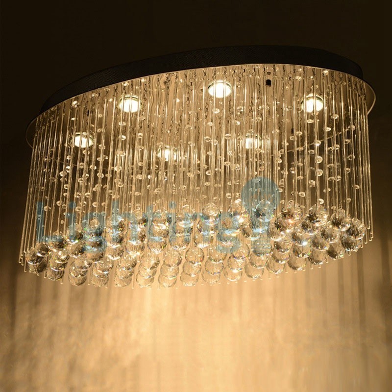 Lampadario moderno contemporaneo a sospensione a filo con luce a goccia di cristallo