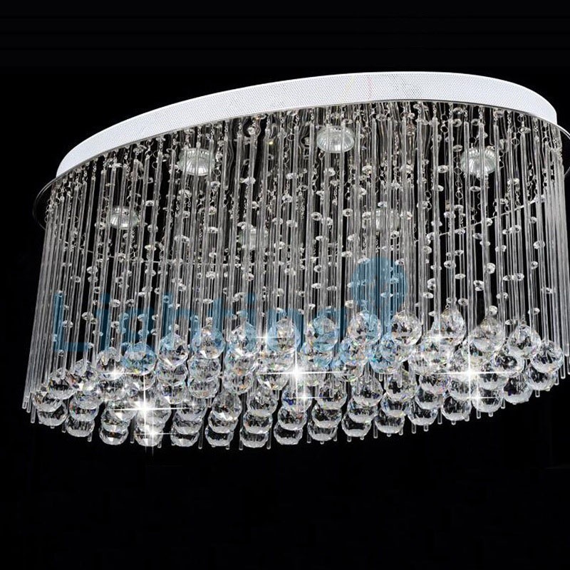 Lampadario moderno contemporaneo a sospensione a filo con luce a goccia di cristallo