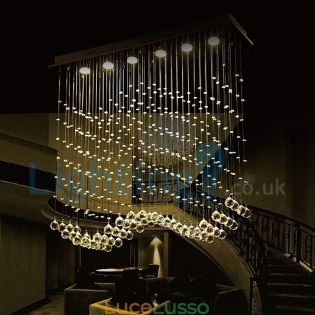 Lampadario moderno contemporaneo a sospensione a filo con luce a goccia di cristallo Lampadario moderno contemporaneo a sospensione a filo con luce a goccia di cristallo