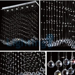 Lampadario moderno contemporaneo a sospensione a filo con luce a goccia di cristallo