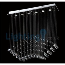 Lampadario moderno contemporaneo a sospensione a filo con luce a goccia di cristallo