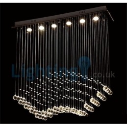 Lampadario moderno contemporaneo a sospensione a filo con luce a goccia di cristallo