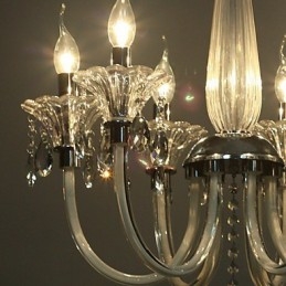 Lampadario stile americano Lodge a 6 luci con paralume in vetro