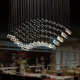 Lampadario moderno contemporaneo a sospensione a filo con luce a goccia di cristallo