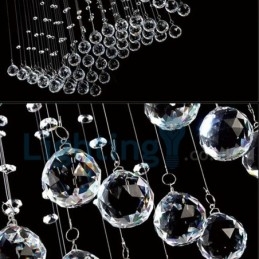 Lampadario moderno contemporaneo a sospensione a filo con luce a goccia di cristallo