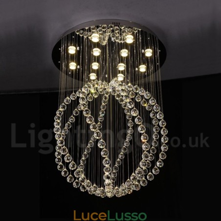 Lampadario moderno contemporaneo a sospensione a filo con luce a goccia di cristallo Lampadario moderno contemporaneo a sospensione a filo con luce a goccia di cristallo