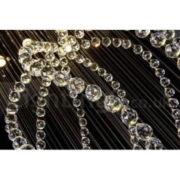 Lampadario moderno contemporaneo a sospensione a filo con luce a goccia di cristallo
