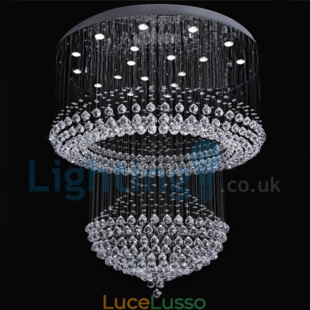 Lampadario moderno contemporaneo a sospensione a filo con luce a goccia di cristallo Lampadario moderno contemporaneo a sospensione a filo con luce a goccia di cristallo