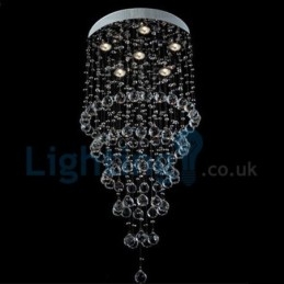 Lampadario moderno contemporaneo a sospensione a filo con luce a goccia di cristallo