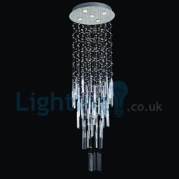 Lampadario moderno contemporaneo a sospensione a filo con luce a goccia di cristallo