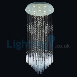 Lampadario moderno contemporaneo a sospensione a filo con luce a goccia di cristallo