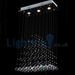 Lampadario moderno contemporaneo a sospensione a filo con luce a goccia di cristallo