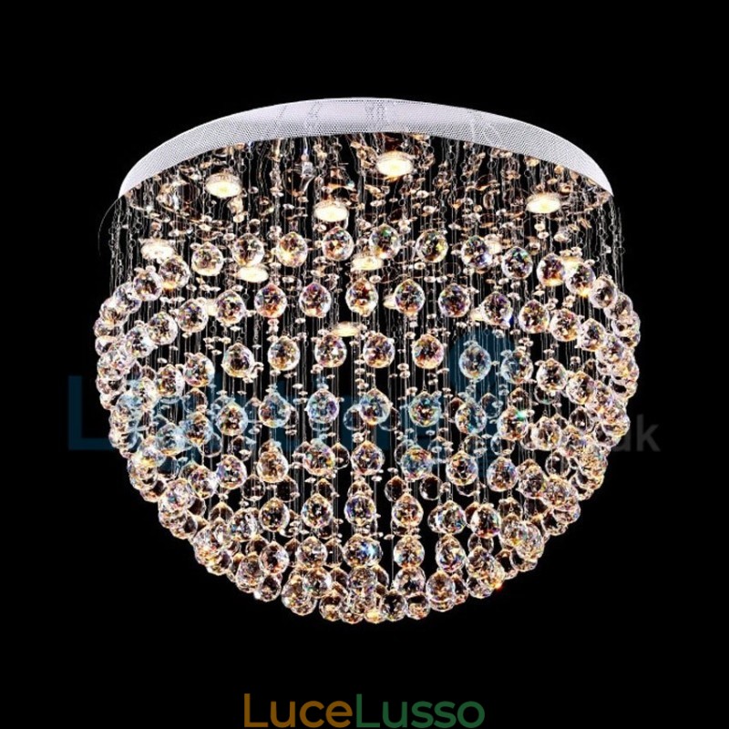 Lampadario moderno contemporaneo a sospensione a filo con luce a goccia di cristallo