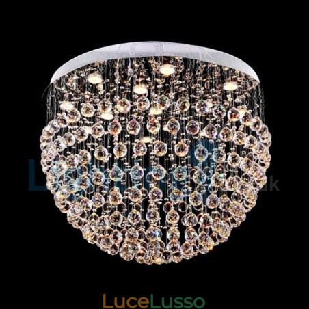 Lampadario moderno contemporaneo a sospensione a filo con luce a goccia di cristallo