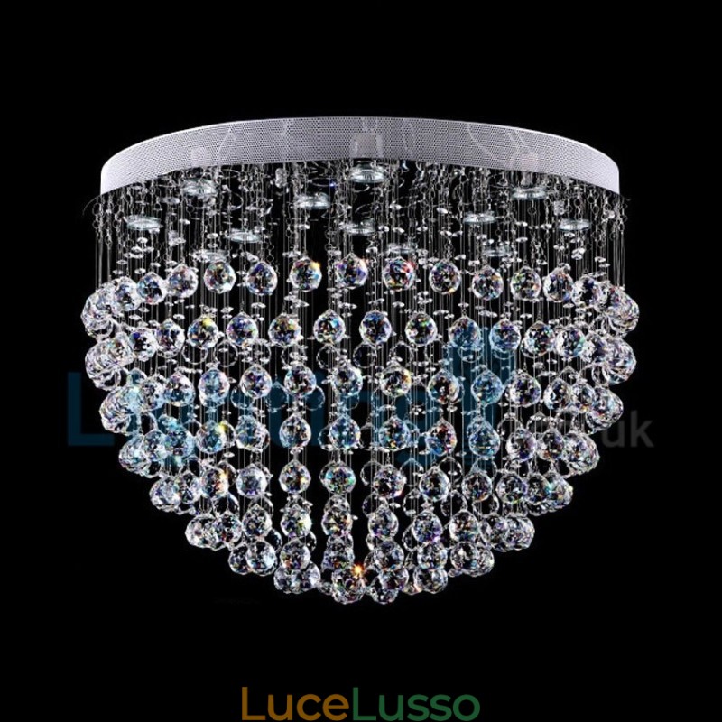 Lampadario moderno contemporaneo a sospensione a filo con luce a goccia di cristallo