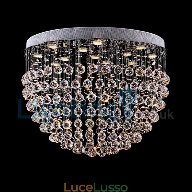 Lampadario moderno contemporaneo a sospensione a filo con luce a goccia di cristallo