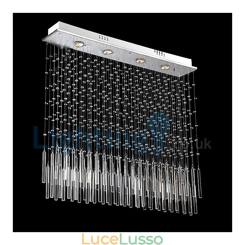 Lampadario moderno contemporaneo a sospensione a filo con luce a goccia di cristallo