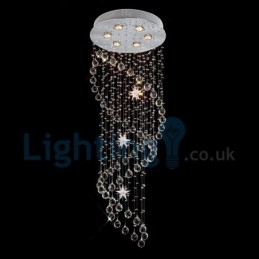 Lampadario moderno contemporaneo a sospensione a filo con luce a goccia di cristallo