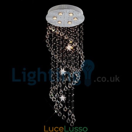 Lampadario moderno contemporaneo a sospensione a filo con luce a goccia di cristallo Lampadario moderno contemporaneo a sospensione a filo con luce a goccia di cristallo