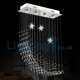 Lampadario moderno contemporaneo a sospensione a filo con luce a goccia di cristallo