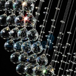 Lampadario moderno contemporaneo a sospensione a filo con luce a goccia di cristallo