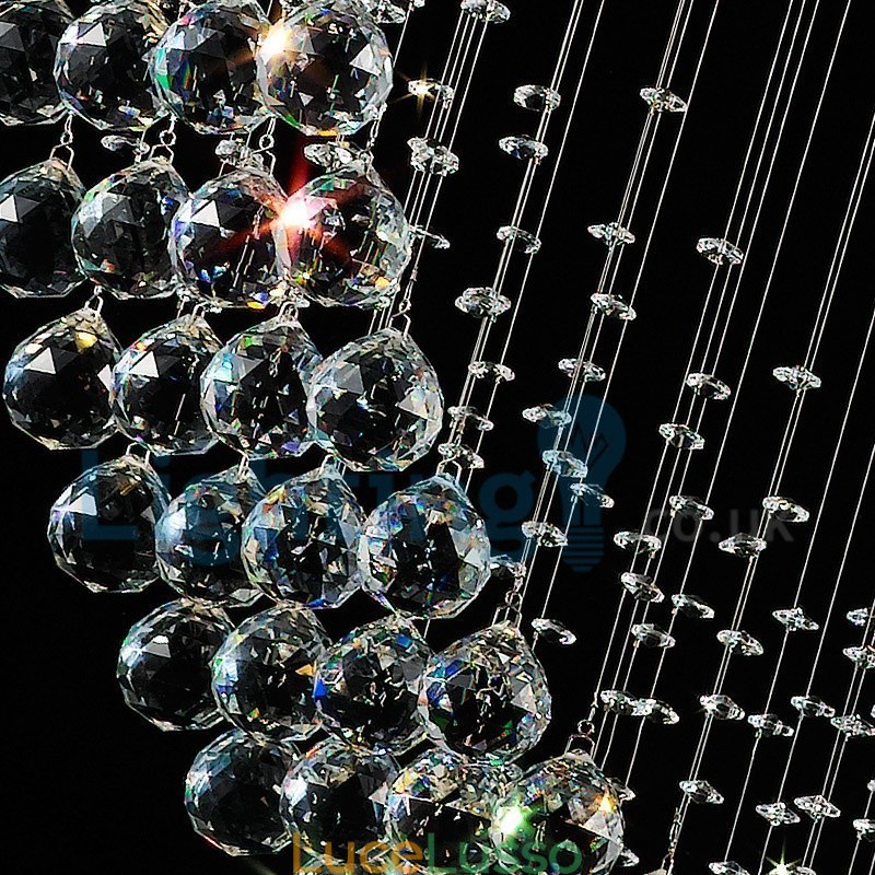 Lampadario moderno contemporaneo a sospensione a filo con luce a goccia di cristallo