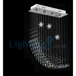 Lampadario moderno contemporaneo a sospensione a filo con luce a goccia di cristallo