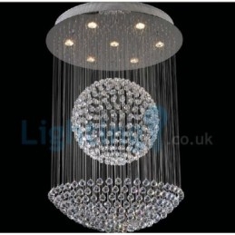 Lampadario moderno contemporaneo a sospensione a filo con luce a goccia di cristallo