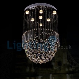 Lampadario moderno contemporaneo a sospensione a filo con luce a goccia di cristallo