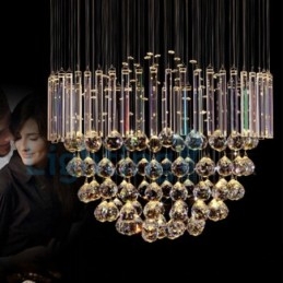 Lampadario moderno contemporaneo a sospensione a filo con luce a goccia di cristallo