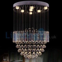 Lampadario moderno contemporaneo a sospensione a filo con luce a goccia di cristallo