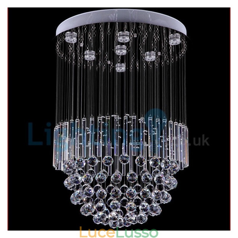 Lampadario moderno contemporaneo a sospensione a filo con luce a goccia di cristallo