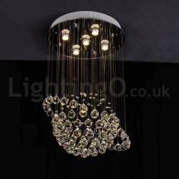 Lampadario moderno contemporaneo a sospensione a filo con luce a goccia di cristallo