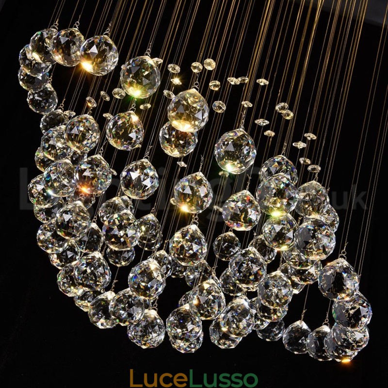 Lampadario moderno contemporaneo a sospensione a filo con luce a goccia di cristallo