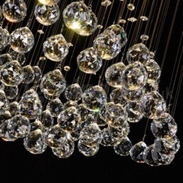 Lampadario moderno contemporaneo a sospensione a filo con luce a goccia di cristallo