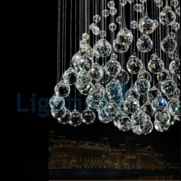 Lampadario moderno contemporaneo a sospensione a filo con luce a goccia di cristallo