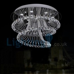 Lampadario moderno contemporaneo a sospensione a filo con luce a goccia di cristallo