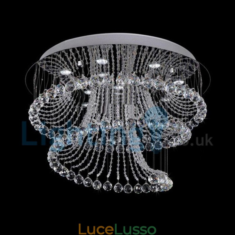 Lampadario moderno contemporaneo a sospensione a filo con luce a goccia di cristallo